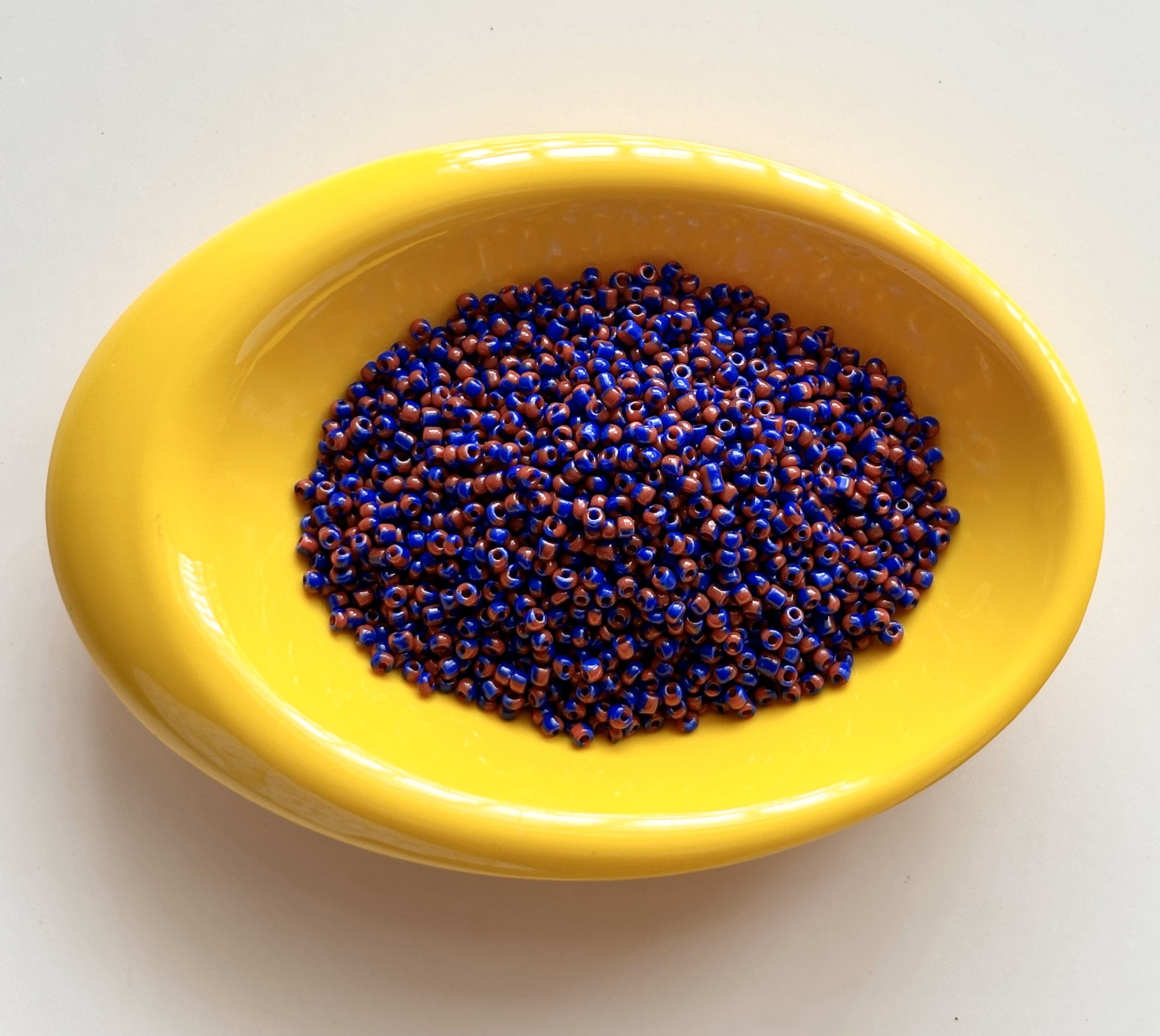 Ink Blue and Red Two Tone Seed Beads