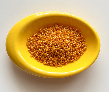 Orange and Yellow Two Tone Seed Beads