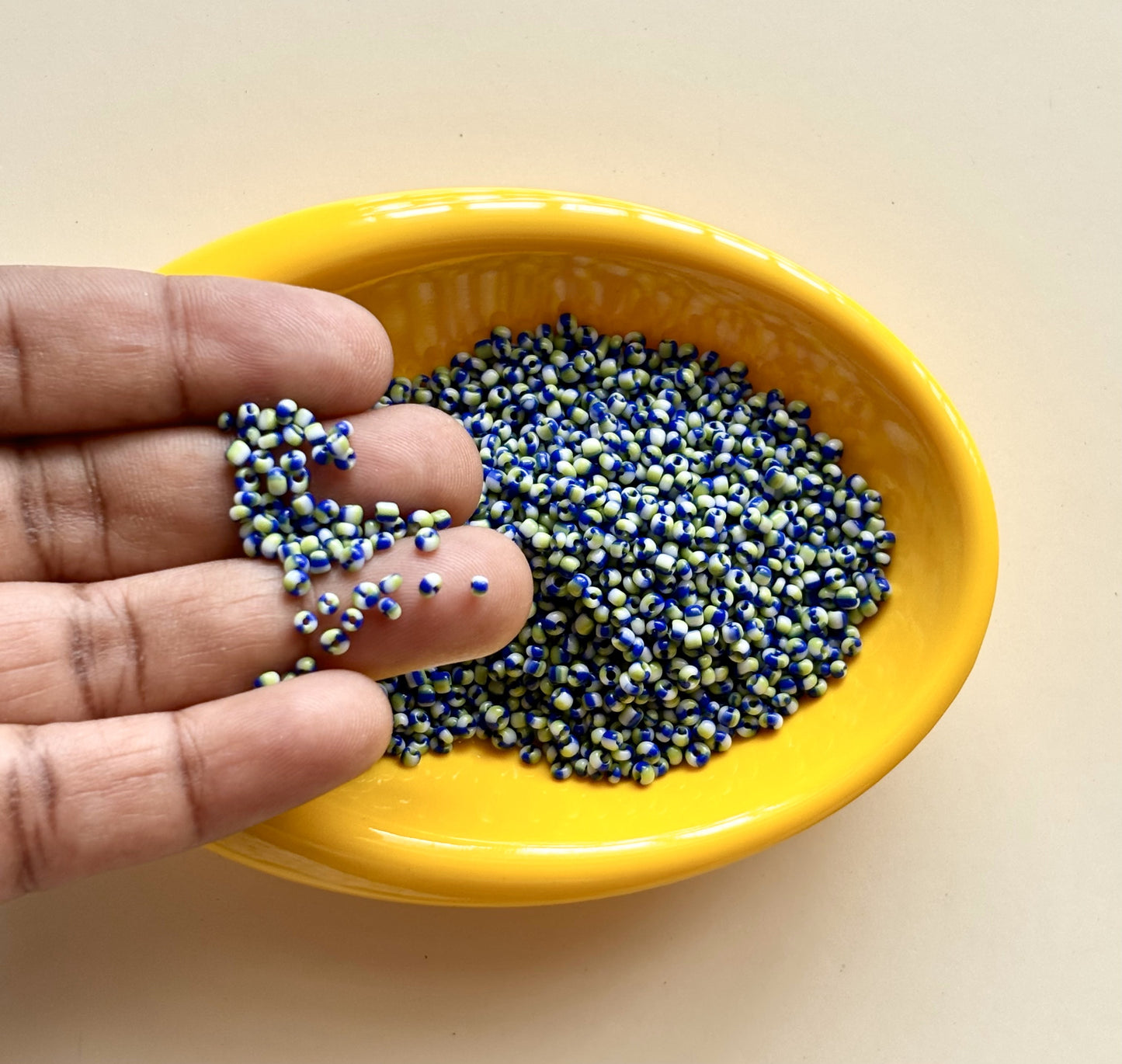 Pastel Green and Blue Two Tone Seed Beads