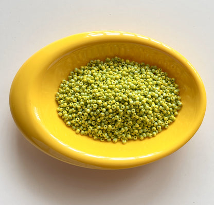 Yellow and Light Green Two Tone Seed Beads