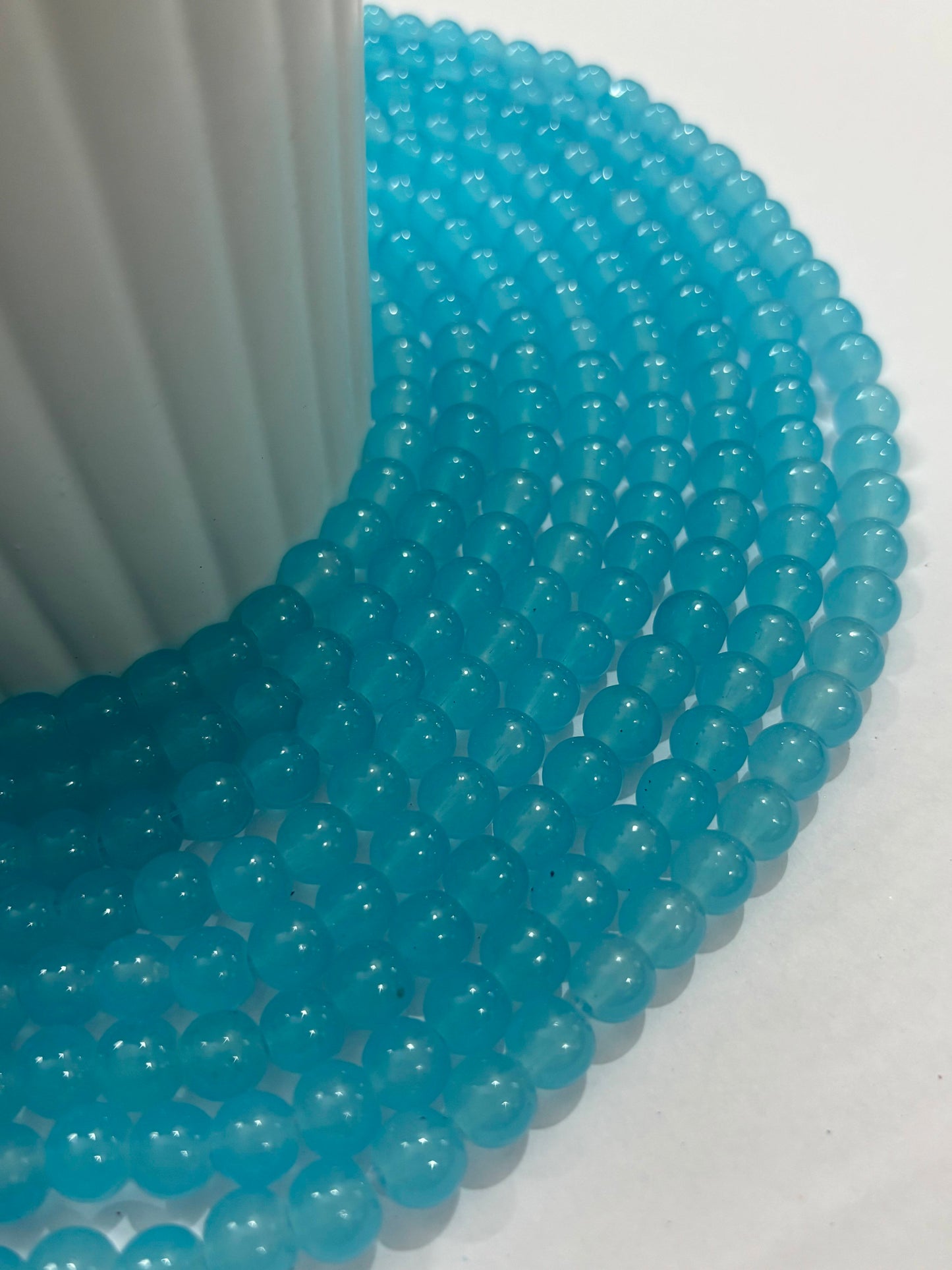 Round Blue Glass Beads