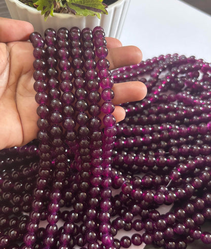 Round Grape Glass Beads