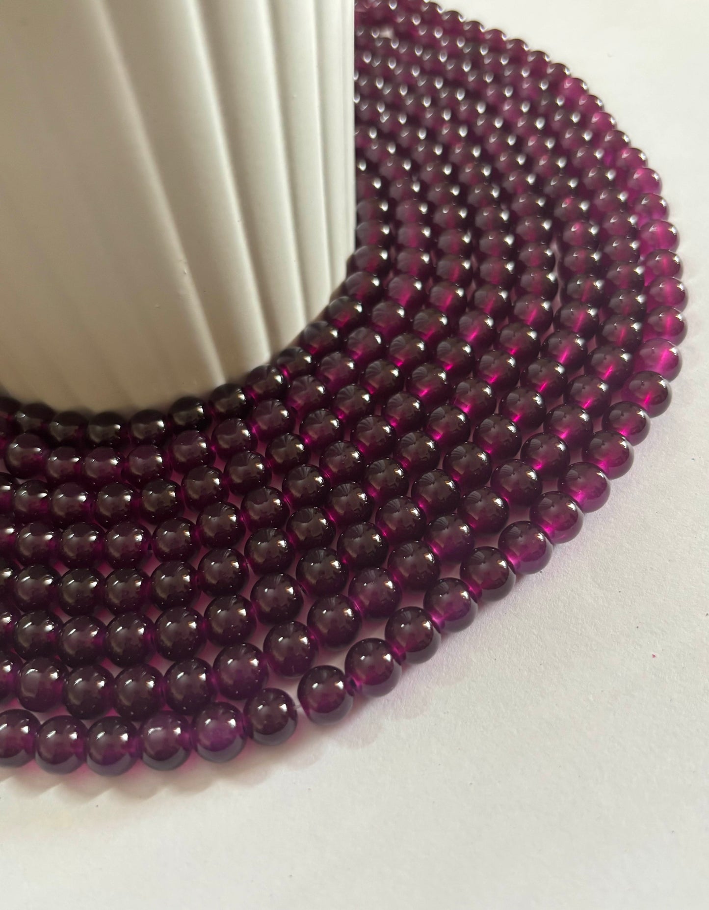 Round Grape Glass Beads