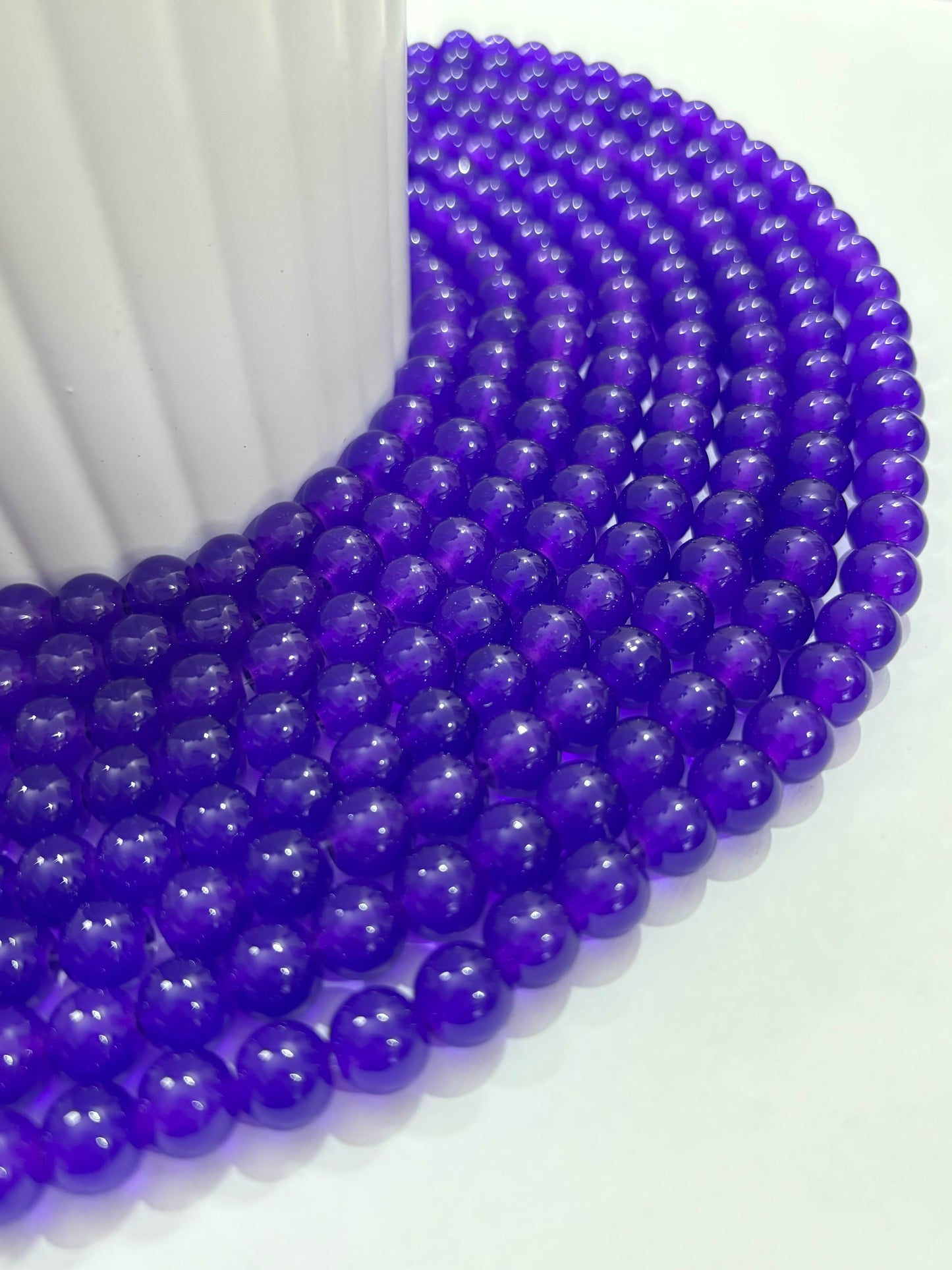 Round Violet Glass Beads