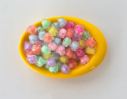 Pastel Heart-Shaped Translucent Beads