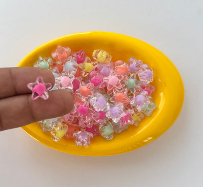 Pastel Star-Shaped Translucent Beads