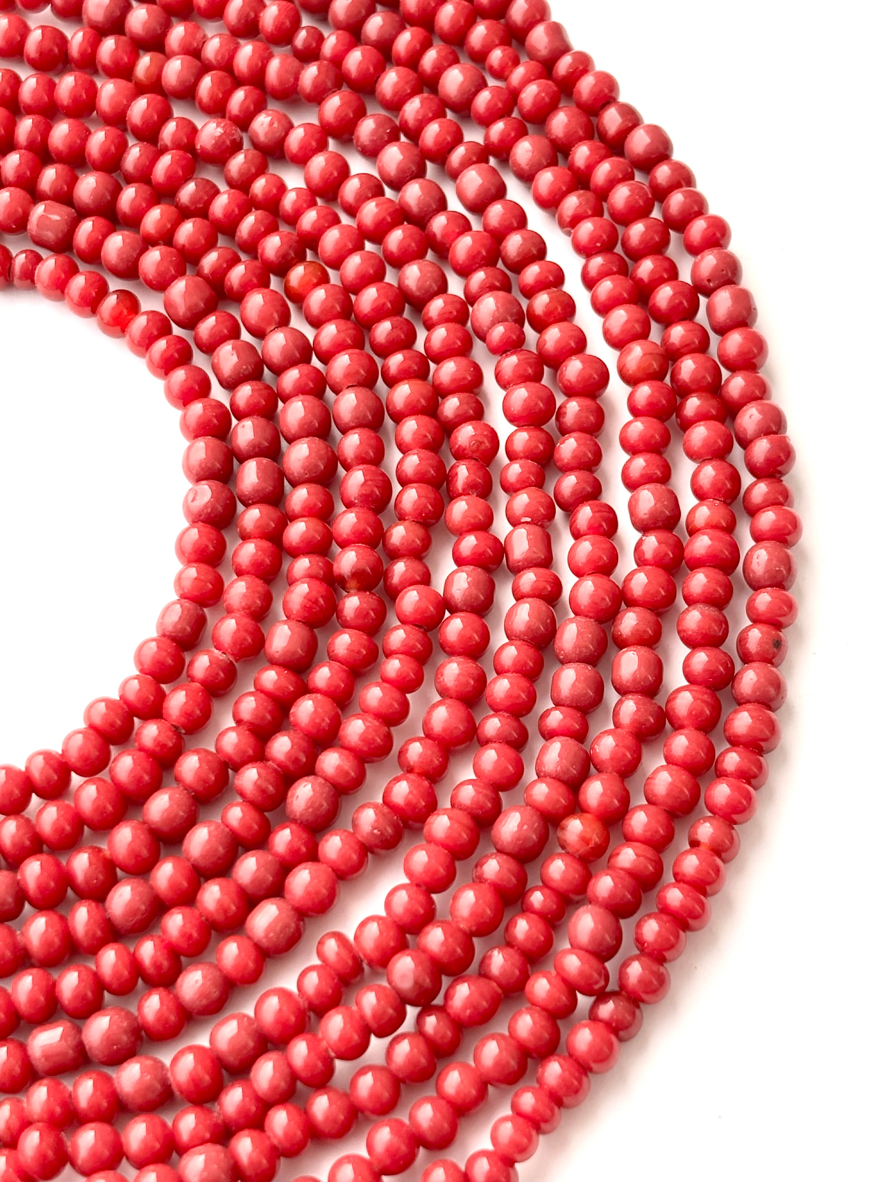Coral Red Glass Beads 4MM