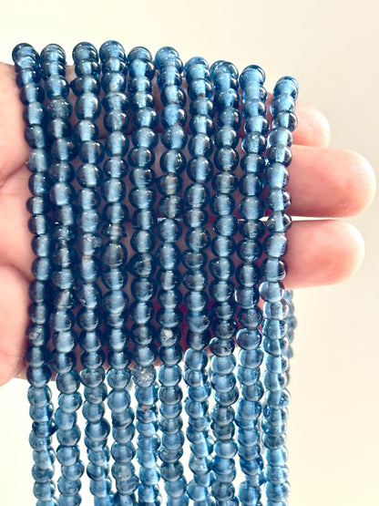 Midnight Blue Glass Beads 4MM