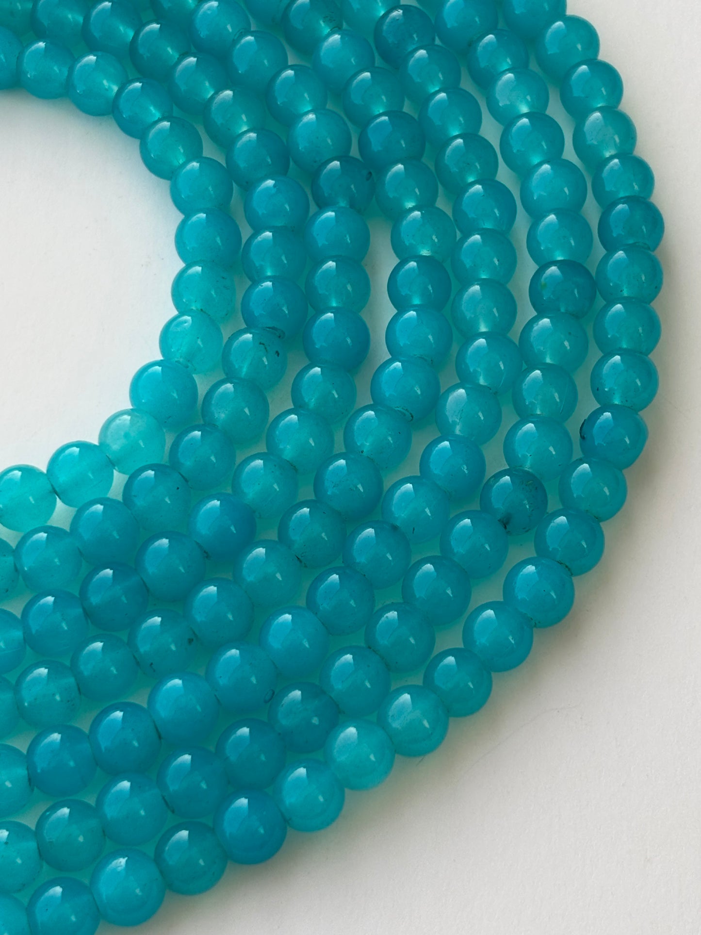 Blue Jelly Glass Beads 8MM