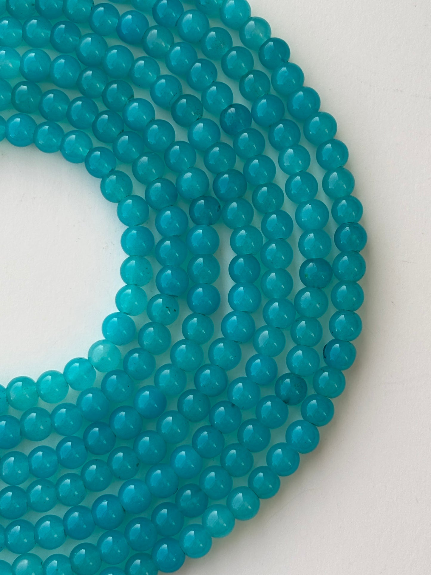 Blue Jelly Glass Beads 8MM