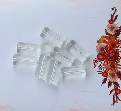 Clear Glass Tube Beads for Jewelry Making
