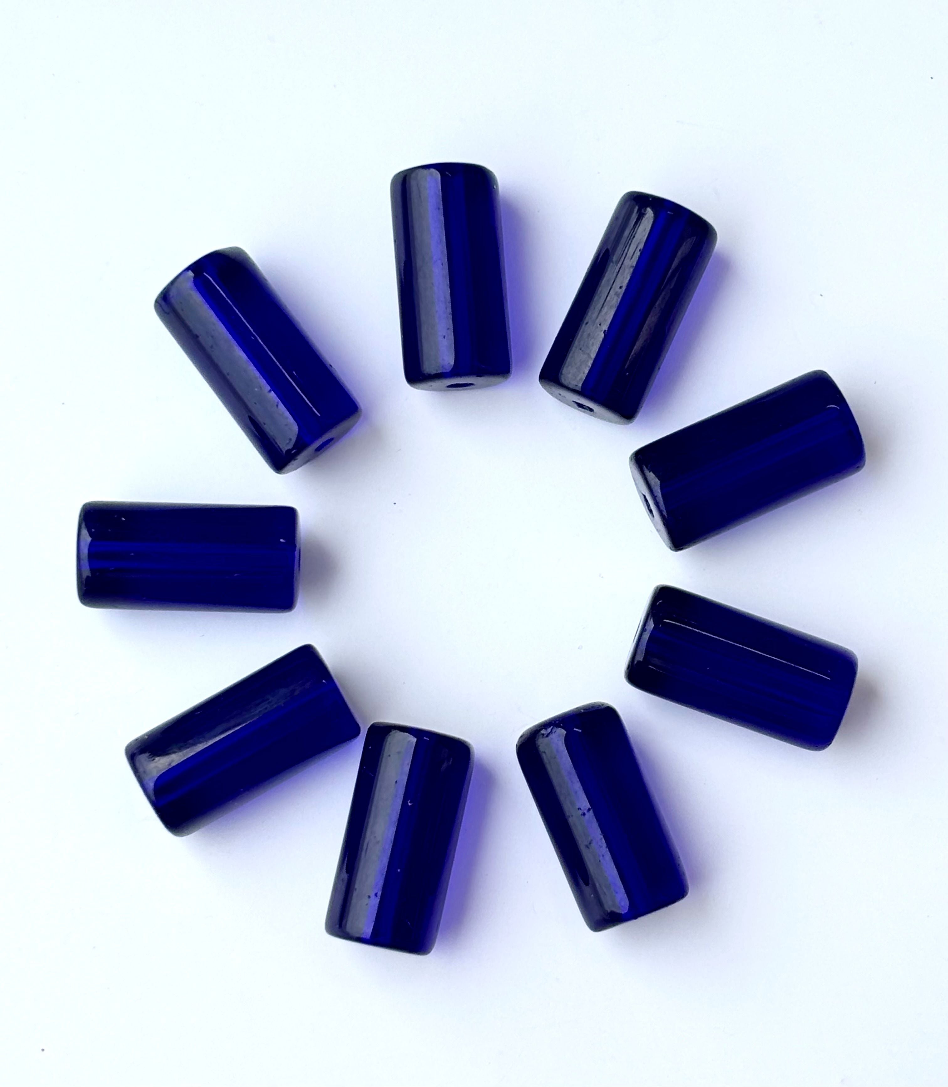 Cobalt Blue Cylinder Beads for Jewelry Making