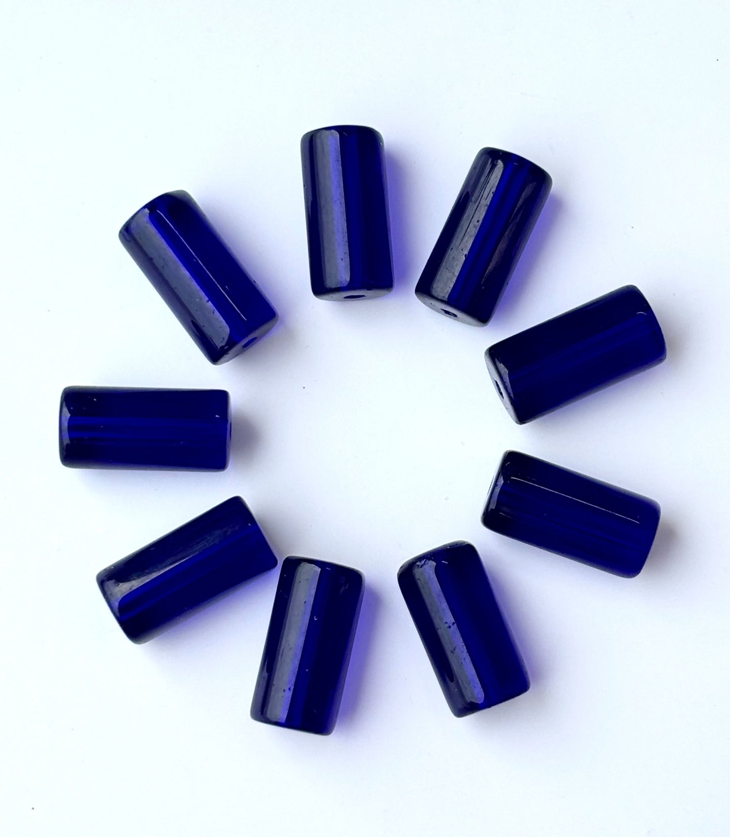 Cobalt Blue Cylinder Beads for Jewelry Making