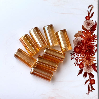 Amber Glass LCD Tube Beads