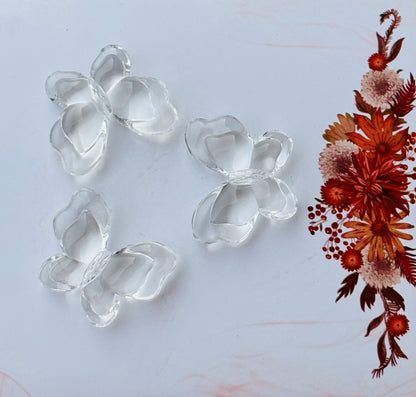 Clear Acrylic Butterfly Beads
