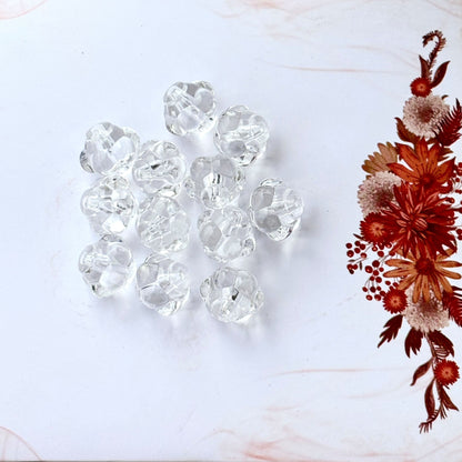 Faceted Clear Acrylic Flower Beads for Jewelry Making