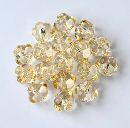 Light Amber Gold Acrylic Flower Beads for Jewelry Making