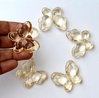 Light Orange Acrylic Butterfly Pendants for Jewelry