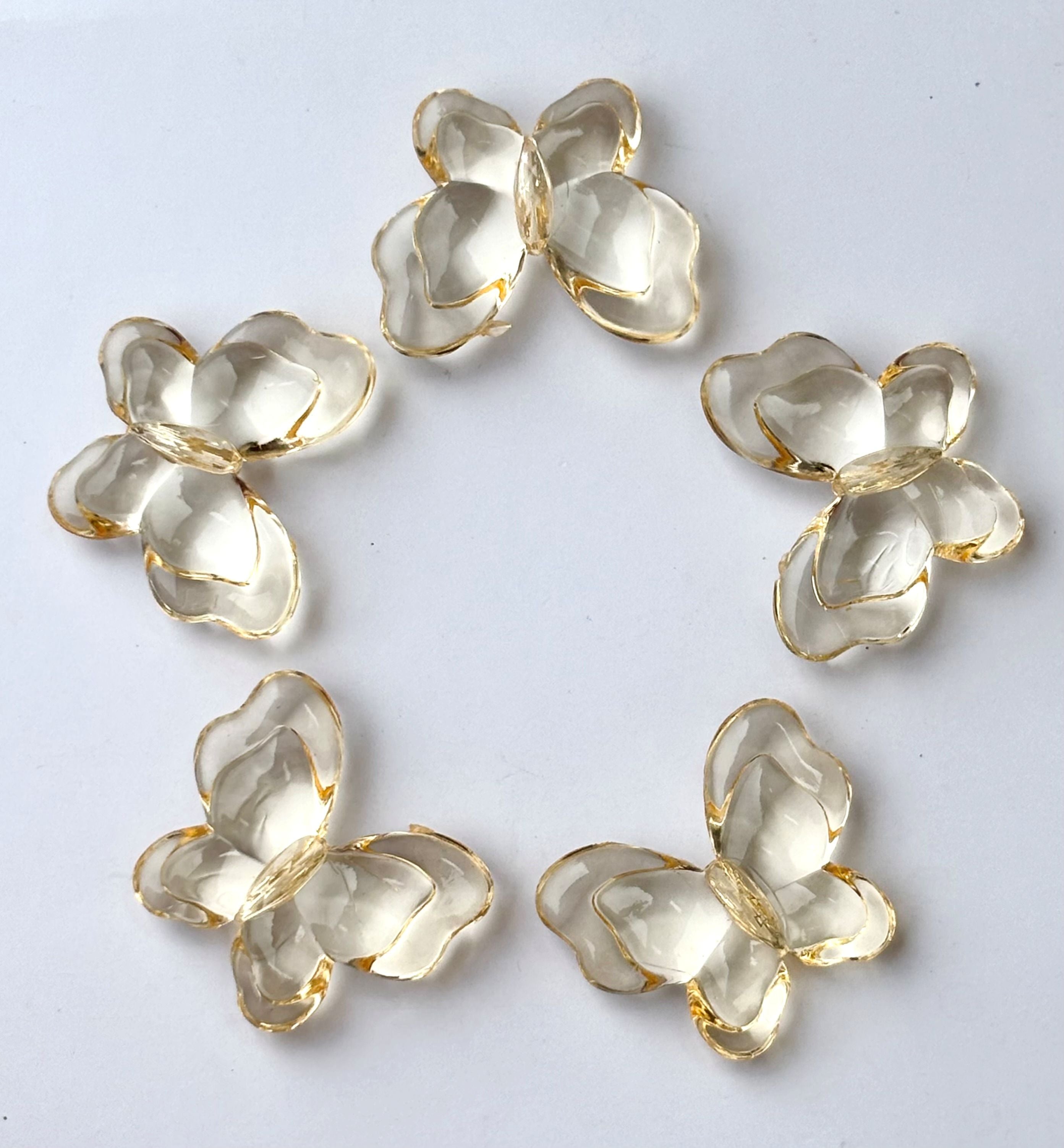 Light Orange Acrylic Butterfly Pendants for Jewelry