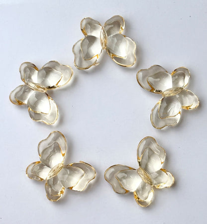Light Orange Acrylic Butterfly Pendants for Jewelry