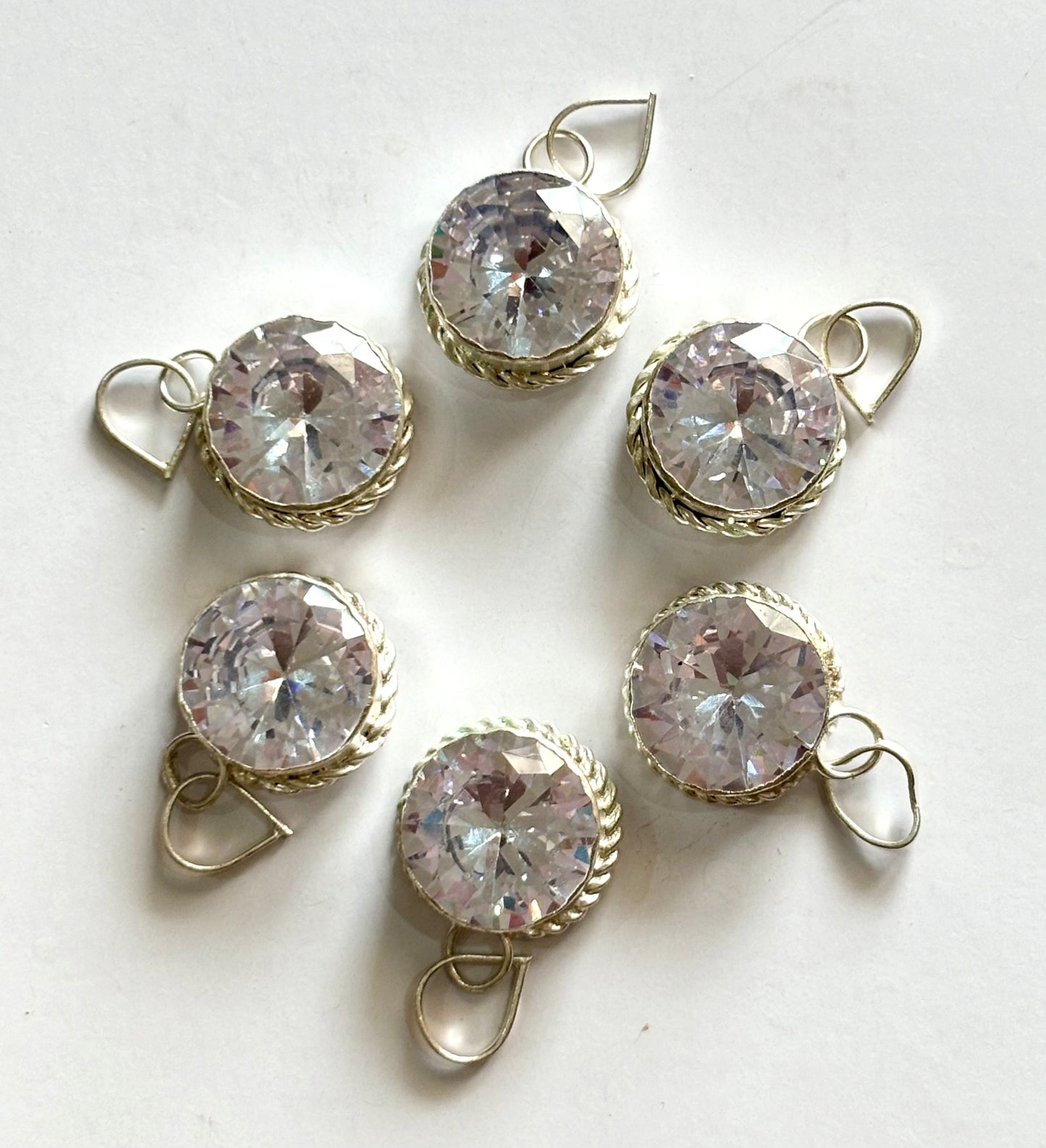 Sparkling Faceted Clear Stone Pendants