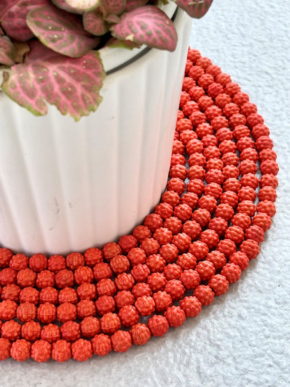 Orange Artificial Rudraksha Beads For Jewelry Making