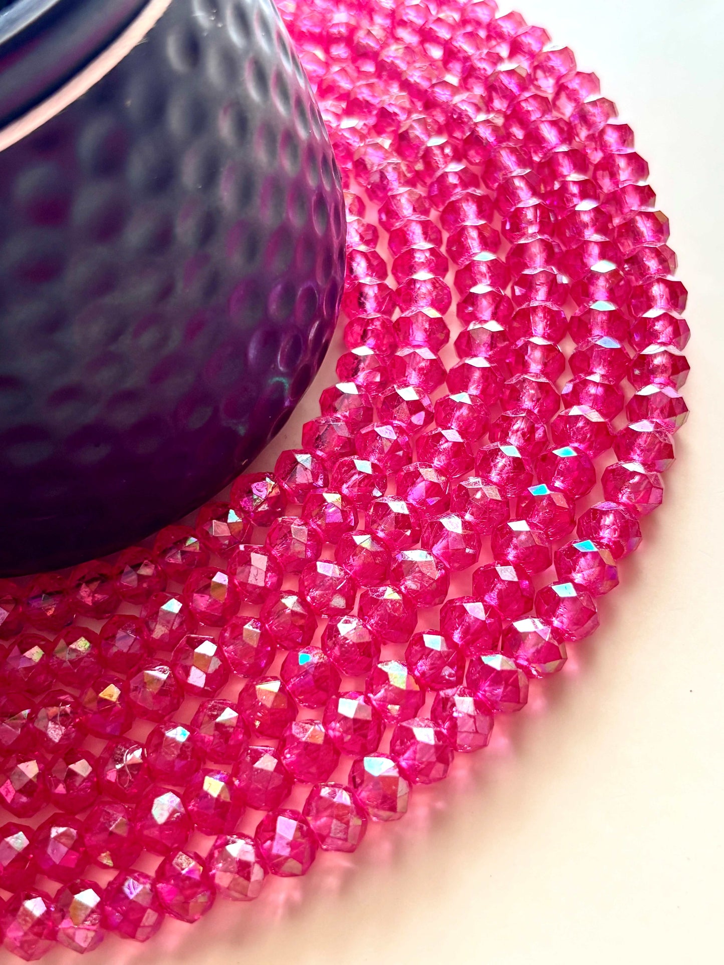 Rose Faceted Acrylic Beads For Jewelry Making