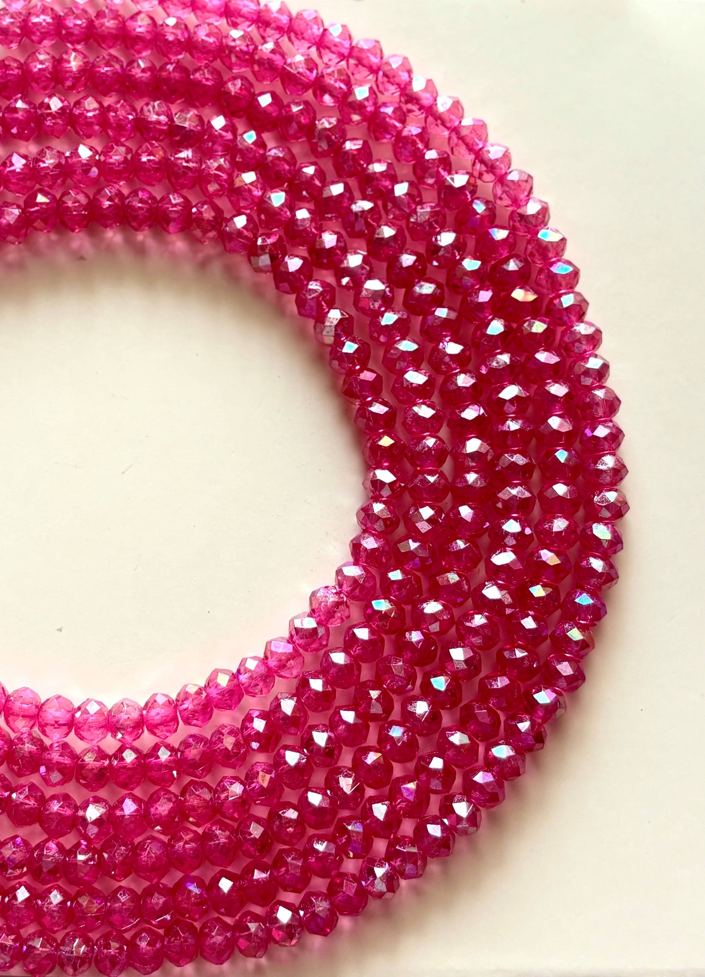 Rose Faceted Acrylic Beads For Jewelry Making