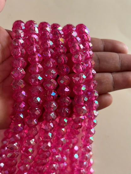Rose Faceted Acrylic Beads For Jewelry Making
