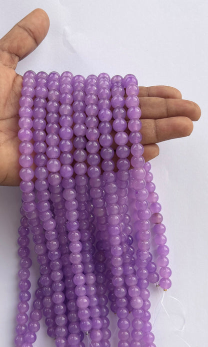 Smooth Round Purple Jelly Beads for Craft and Jewelry Making Supplies