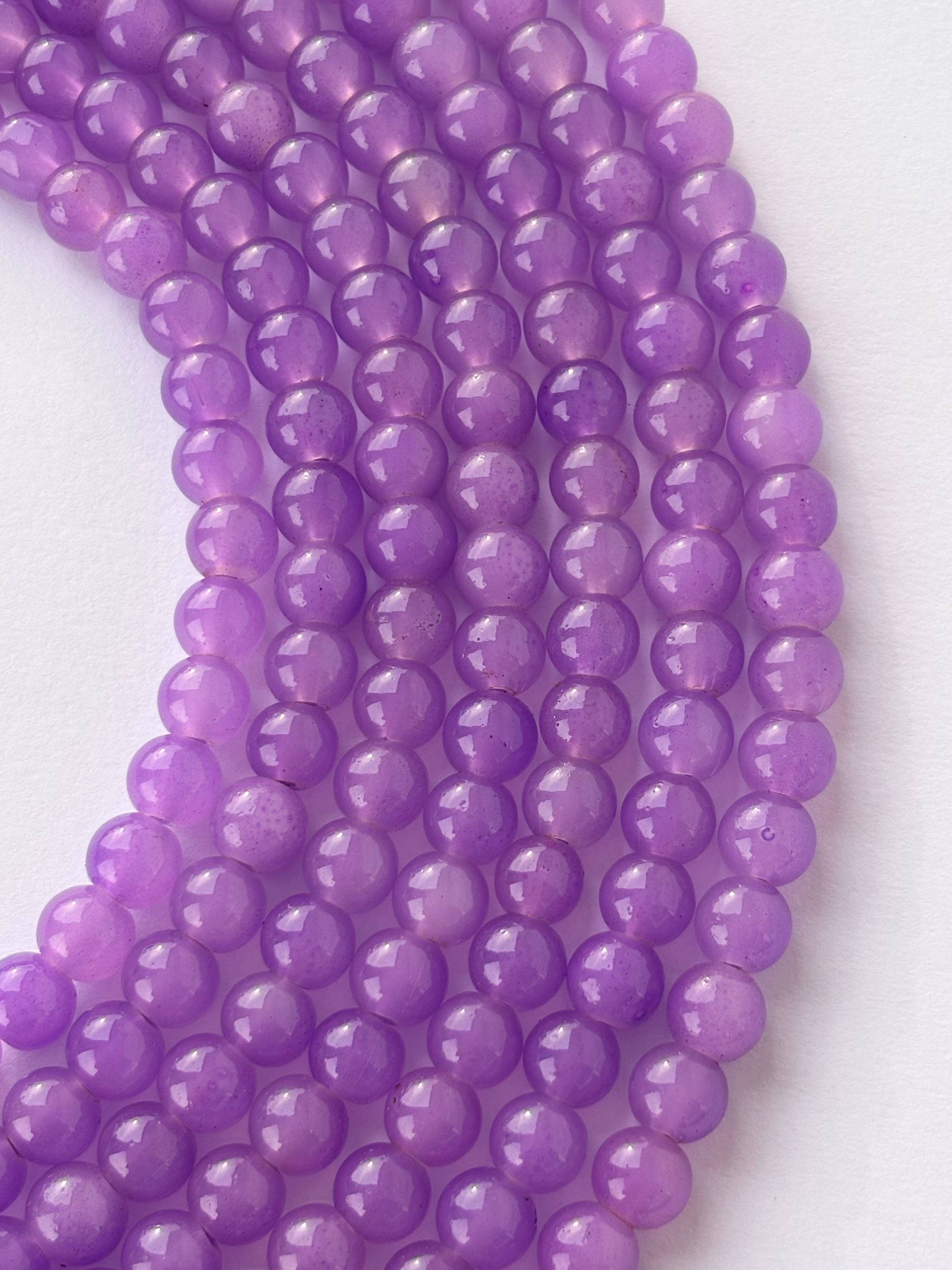 Smooth Round Purple Jelly Beads for Craft and Jewelry Making Supplies