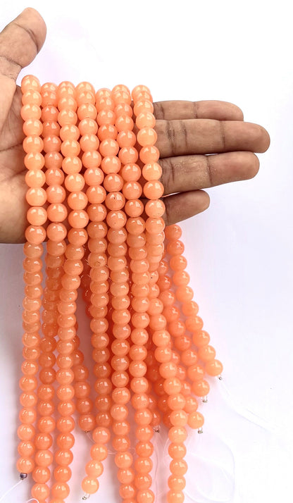 Smooth Round Orange Jelly Beads for Craft and Jewelry Making Supplies