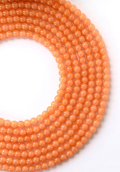 Smooth Round Orange Jelly Beads for Craft and Jewelry Making Supplies