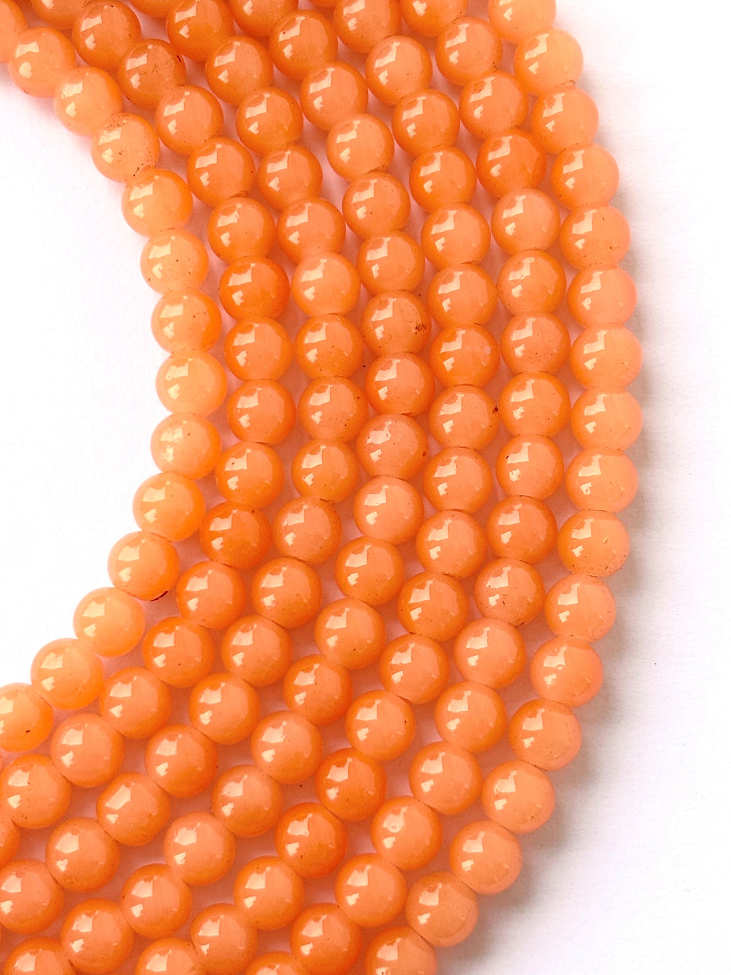 Smooth Round Orange Jelly Beads for Craft and Jewelry Making Supplies