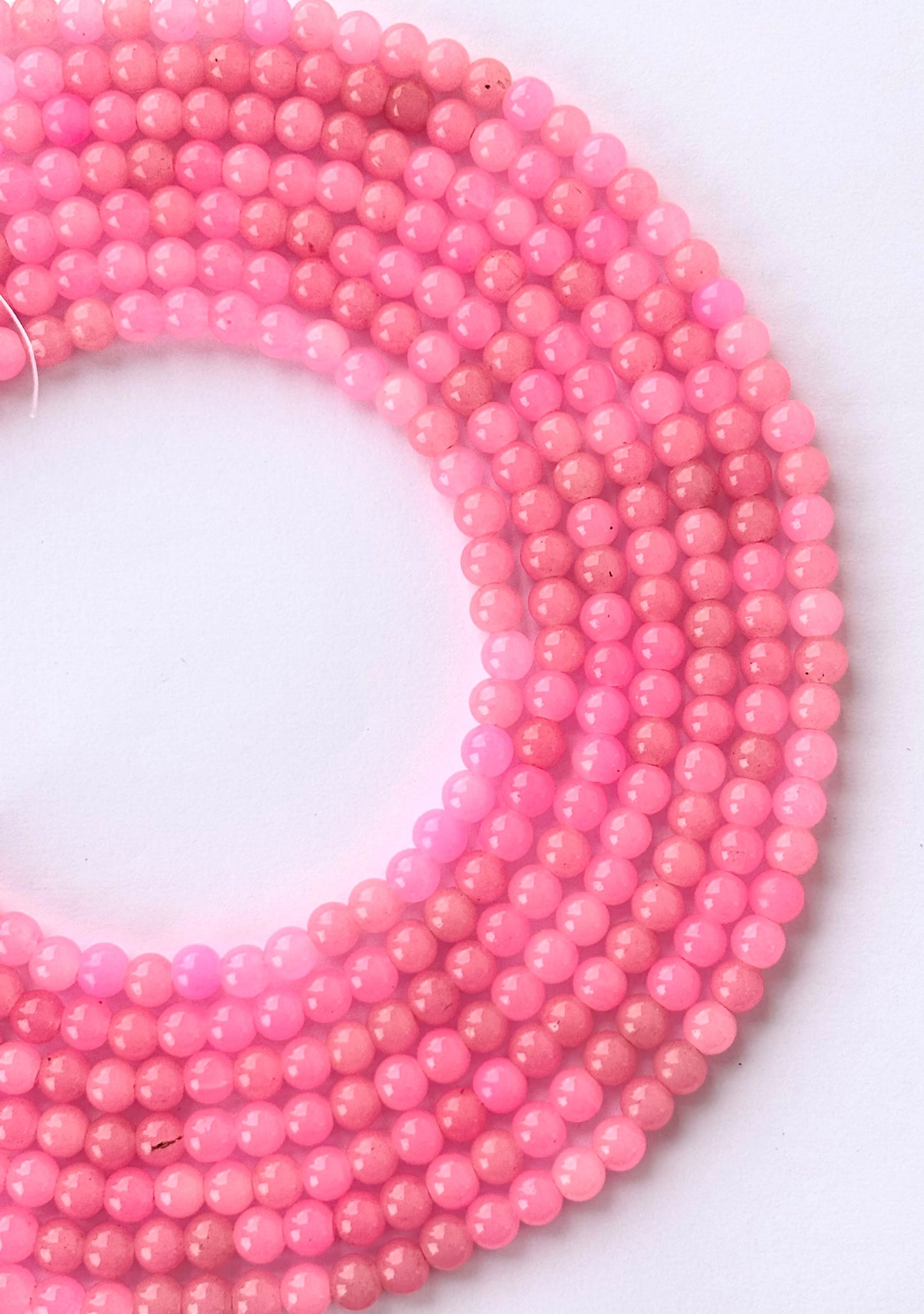 Smooth Round Pink Jelly Beads for Craft and Jewelry Making Supplies