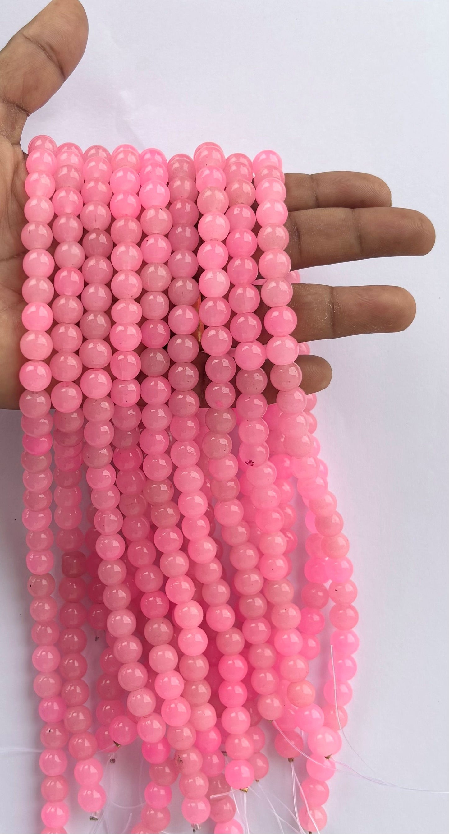 Smooth Round Pink Jelly Beads for Craft and Jewelry Making Supplies