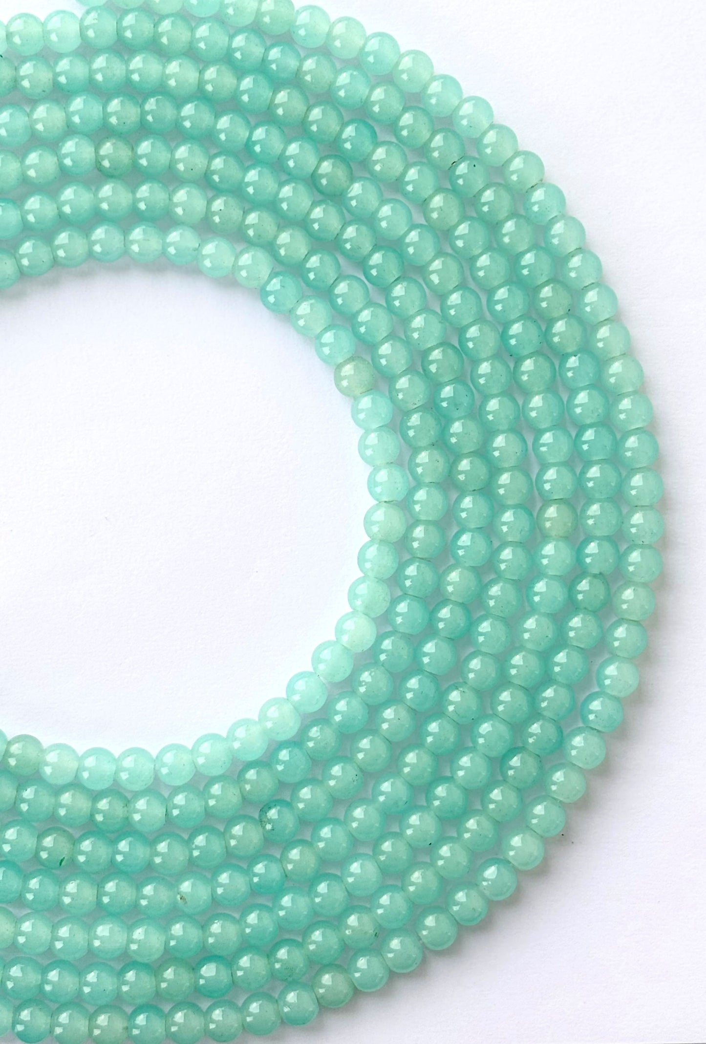 Smooth Round Light Teal Jelly Beads for Craft and Jewelry Making Supplies