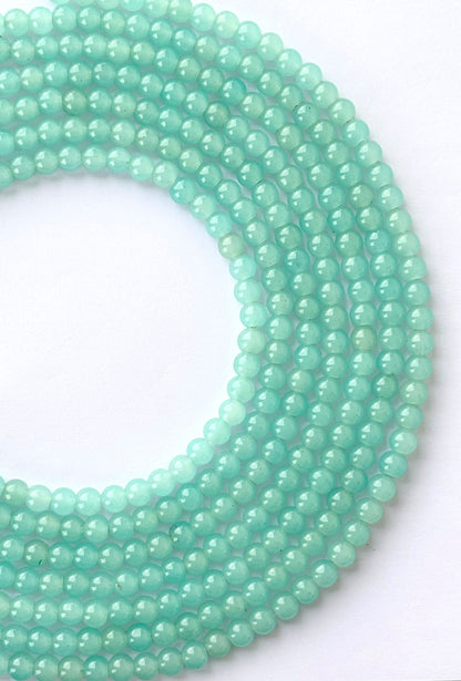 Smooth Round Light Teal Jelly Beads for Craft and Jewelry Making Supplies