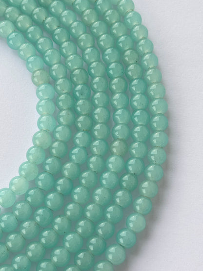 Smooth Round Light Teal Jelly Beads for Craft and Jewelry Making Supplies