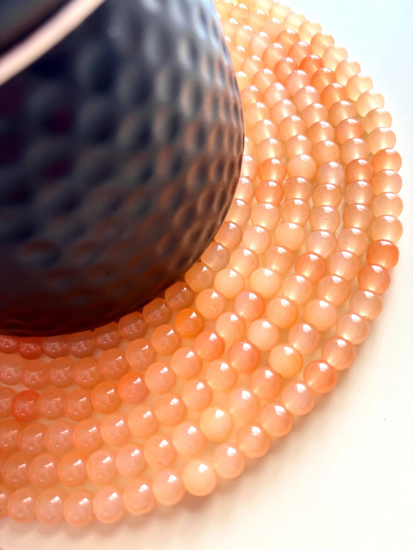 Smooth Round Light Orange Jelly Beads for Craft and Jewelry Making Supplies