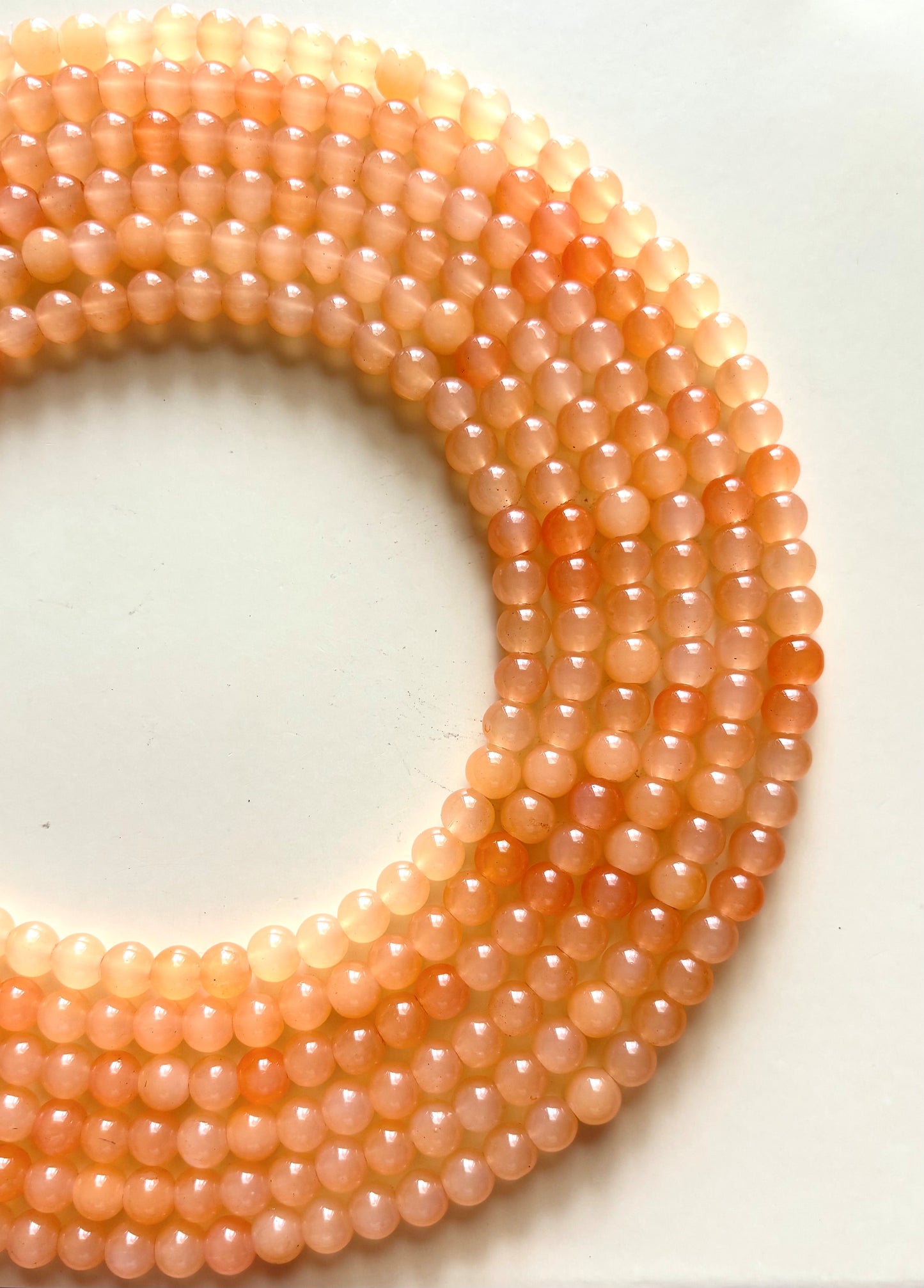 Smooth Round Light Orange Jelly Beads for Craft and Jewelry Making Supplies