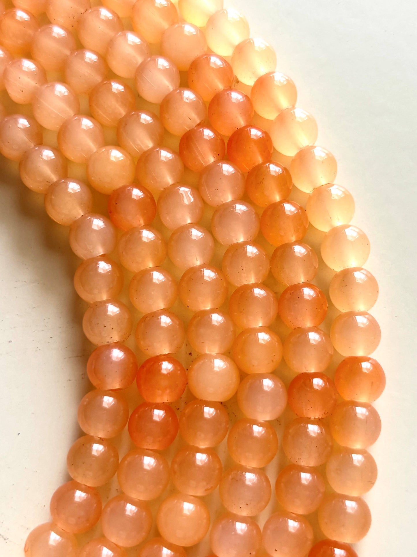 Smooth Round Light Orange Jelly Beads for Craft and Jewelry Making Supplies