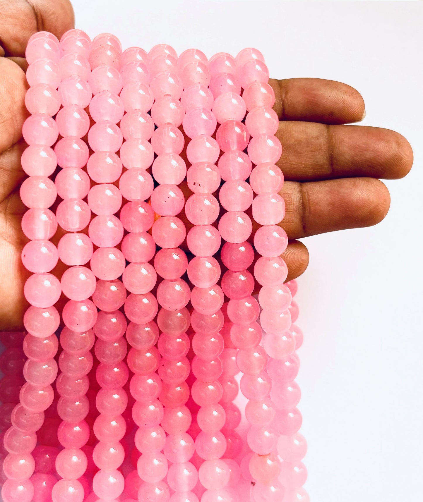 Smooth Round Pink Hue Jelly Beads for Craft and Jewelry Making Supplies