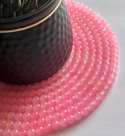 Smooth Round Pink Hue Jelly Beads for Craft and Jewelry Making Supplies
