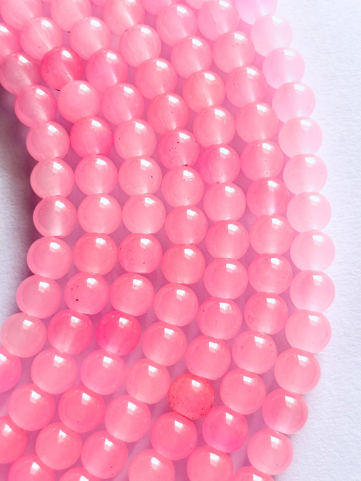 Smooth Round Pink Hue Jelly Beads for Craft and Jewelry Making Supplies