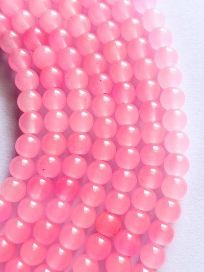 Smooth Round Pink Hue Jelly Beads for Craft and Jewelry Making Supplies