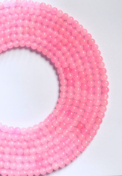 Smooth Round Pink Hue Jelly Beads for Craft and Jewelry Making Supplies