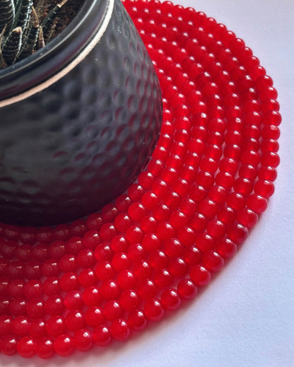 Smooth Round Red Jelly Beads for Craft and Jewelry Making Supplies