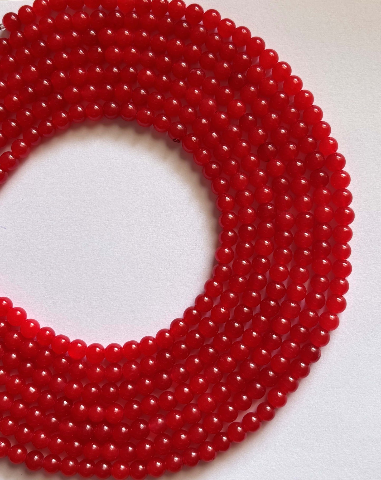 Smooth Round Red Jelly Beads for Craft and Jewelry Making Supplies