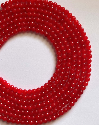 Smooth Round Red Jelly Beads for Craft and Jewelry Making Supplies